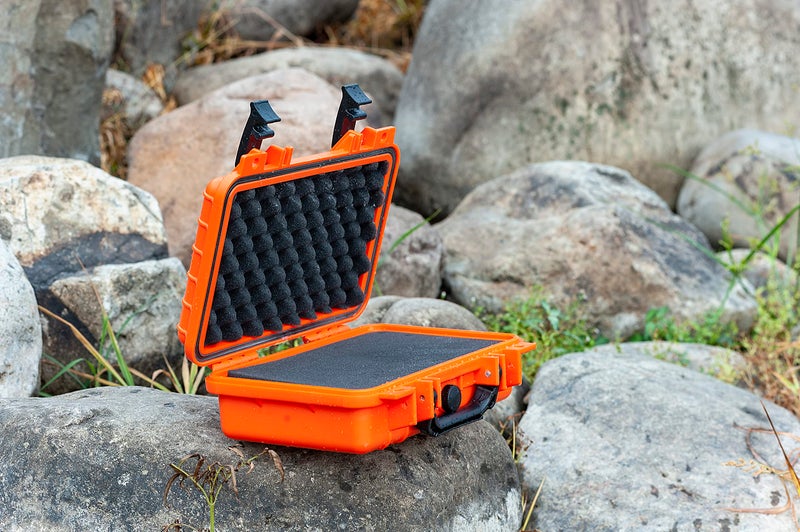 MEIJIA Portable All Weather IP67 Waterproof Protective Hard Case, Small Camera Case,Dry Case with Customizable Foam,Fit Use of Drones, Camera,Equipments, 11.65 â€x8.35â€x3.78â€(Orange) - Image 5